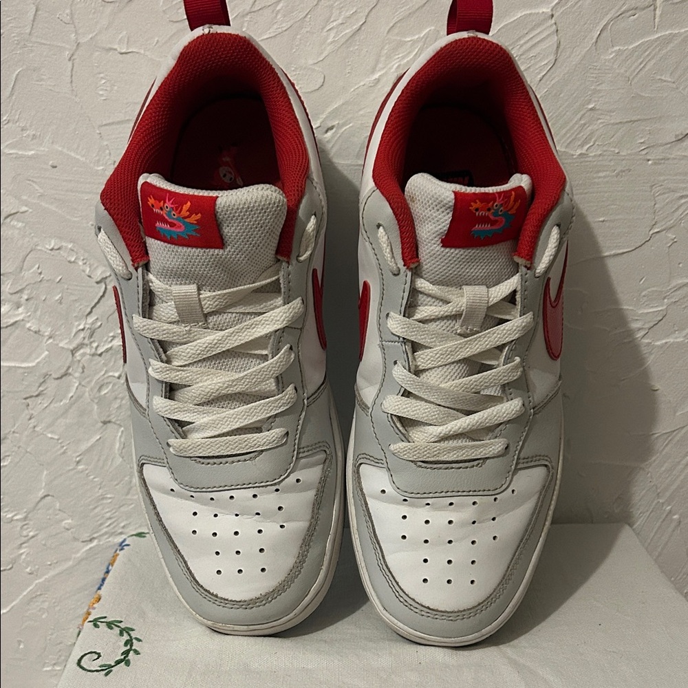 Nike Court Borough Low Recraft GS "Photon Dust University Red" 
Youth Size 7